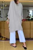 Made in Italy Paulo Pillow Cotton Honeycomb Parachute Tunic Stone